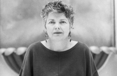 Black and white headshot of writer Minnie Bruce Pratt.
